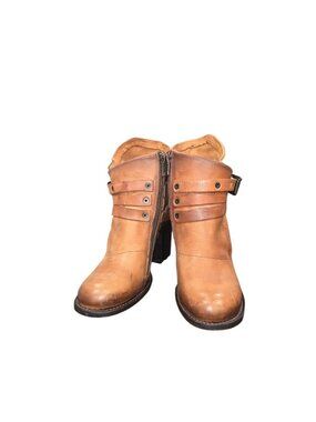 Freebird by steven blaze ankle booties in brown leather size 8